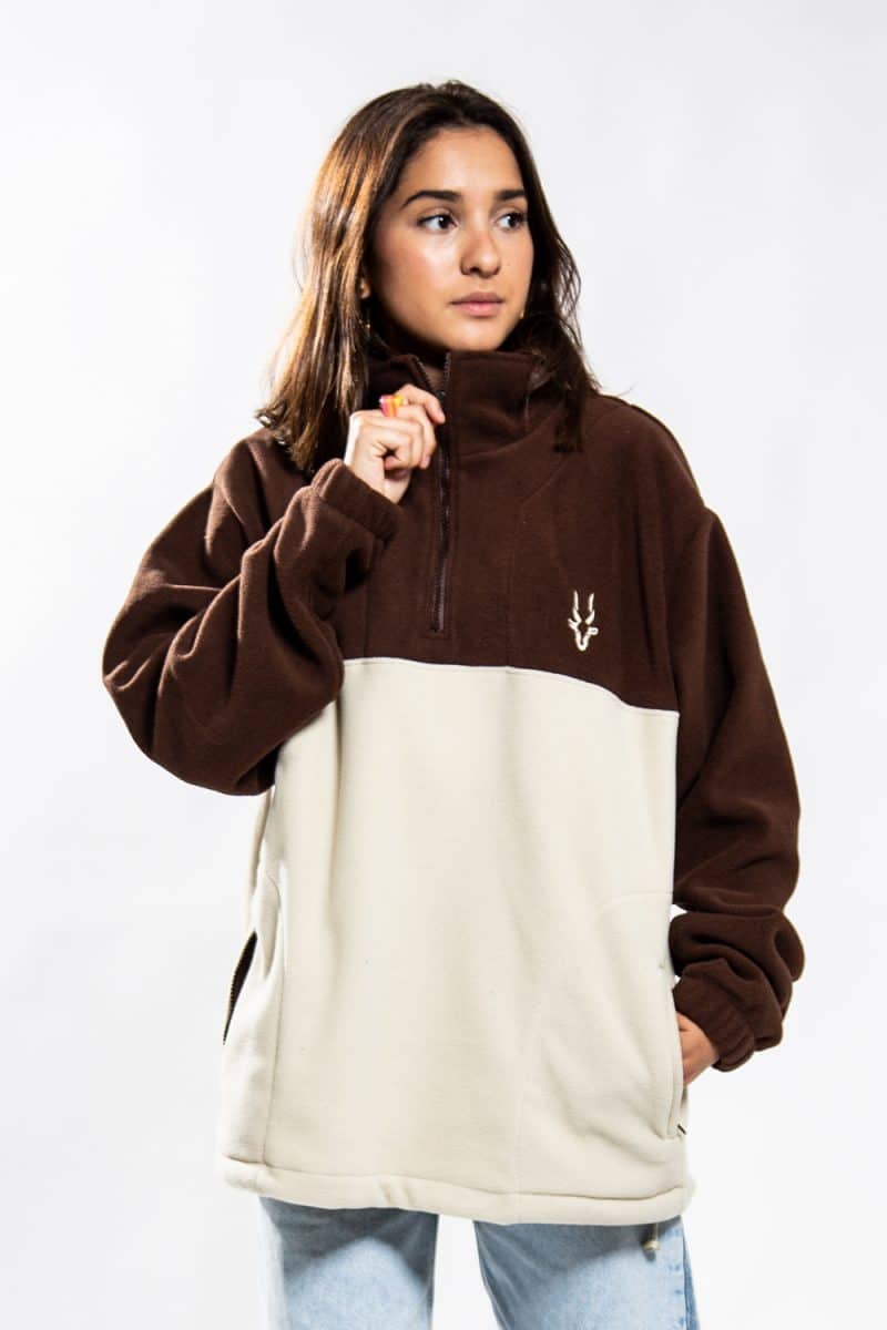 Forro polar de cremallera 1/4 Beige - Kenia